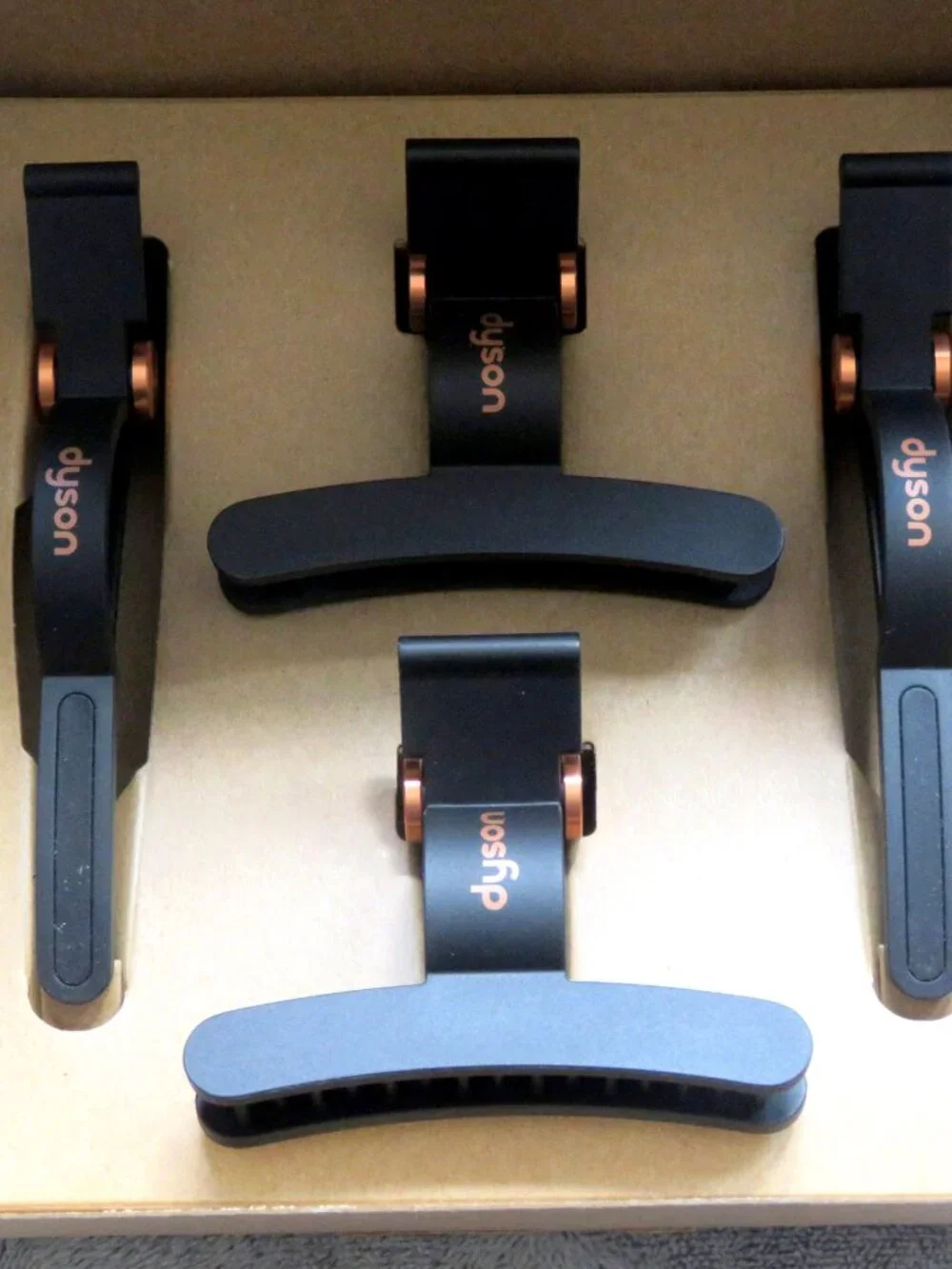 Dyson Hair Clips Set of 4 Black Copper Genuine Authentic Styling Sectioning NIB
